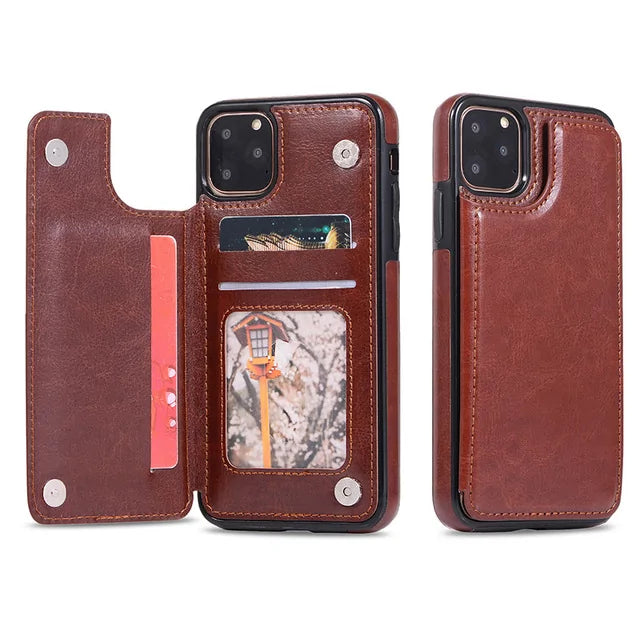 Wallet Phone Cases for IPhone 11 Pro Max 6S 6 7 8 Plus XS Max XR Case Cover Retro Flip Leather Phone Case for Iphone 7 Case Capa